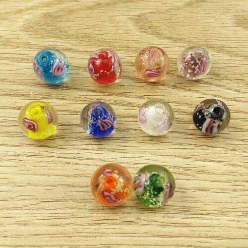 12 mm glazed and flowered noctilucent DIY handicraft accessories Bracelet glazed loose beads