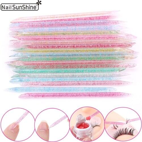20/50/100 Pcs/Lot Crystal Nail Stick Double Side Cuticle Pusher Remover Tools Reusable Colorful Stick Nail Art Care Manicure Set