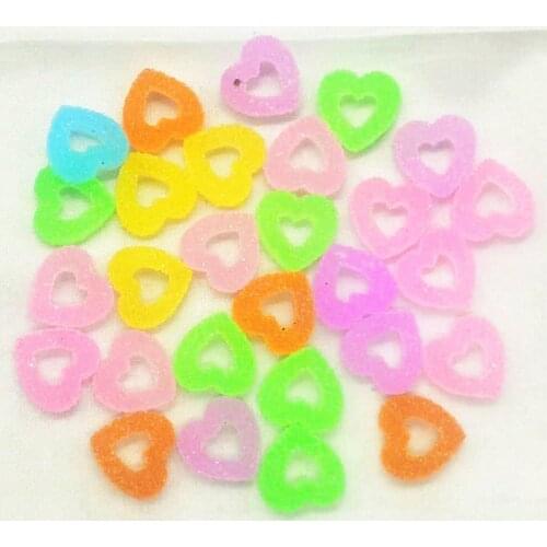 20PCS 15mm Mixed Heart Shape Simulation French Gummy Candy|Resin Dollhouse Gummy Candy Miniatures|Flatback Candy Cabochons