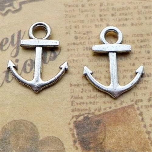 200Pcs/lot Antique Silver Anchor Charms 18.6*5.5MM Bamoer Navigational Charms for Jewelry Making