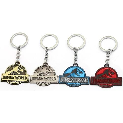 Xowshine Movie World Park Fallen Keychain Kingdom Dinosaur 4 Colors Holder Metal Accessory