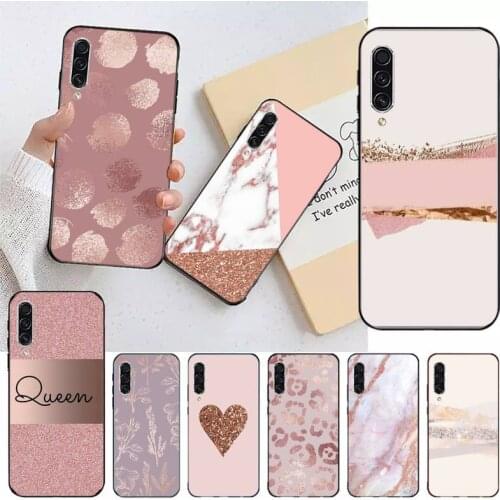 Gold Rose Glitter Love pattern Phone Case For Samsung galaxy S 9 10 20 A 10 21 30 31 40 50 51 71 s note 20 j 4 2018 plus