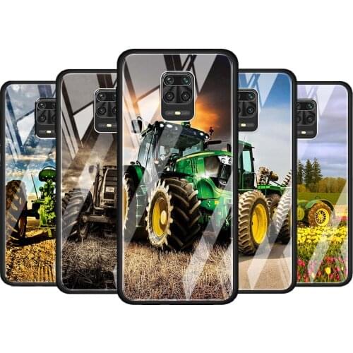 Tractor cool for Xiaomi Redmi Note 10 Pro Max 10S 9T 9S 9 8T 8 7 Pro 5G Luxury Tempered Glass Phone Case Cover