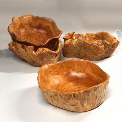 Creative Wooden Fruit Bowl Irregular Solid Wood Pan Plate Fruit Dishes Saucer Tea Tray Dessert Storage Tray Decor Accessory
