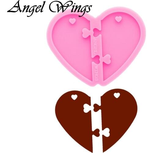 Double heart Silicone Molds DIY Necklace Jewelry Shiny Epoxy Resin Mould Custom Wholesale DY0584