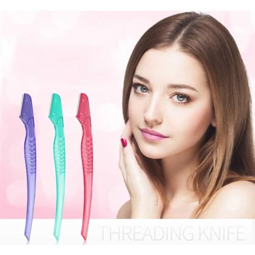 ELECOOL 3PCS/Lot Eyebrow Trimmer Razor Facial Hair Remover Eyebrow Blade Stainless Steel Blade Eyebrow shaping Makeup Tool TSLM2