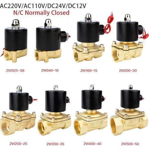 1/4" 3/8" 1/2" 3/4" 1" 1-1/2" BSP Female 12V 24V 110V 220V Electric Solenoid Valve Normally Closed Pneumatic For Water Oil Air