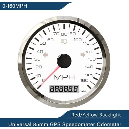 New Auto Motorcycle 85MM GPS Speedometer Odometer 0-200km/h Total Mileage Adjustable Overspeed Alarm With Red Yellow Backlight