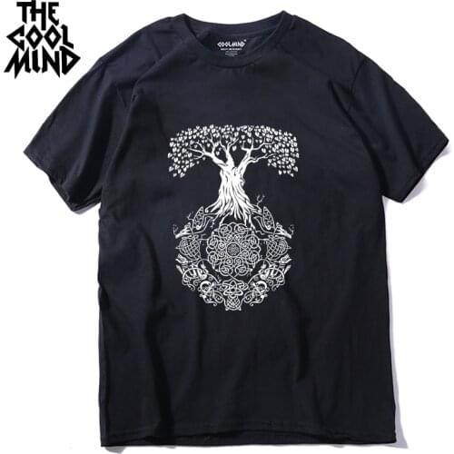 COOLMIND qi0420A 100% cotton top quality short sleeve cool men T shirt male tshirt summer men t-shirt loose tee shirts LMYX