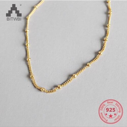 100% S925 Sterling Silver Classic Personality Necklace korean Silver Ornament