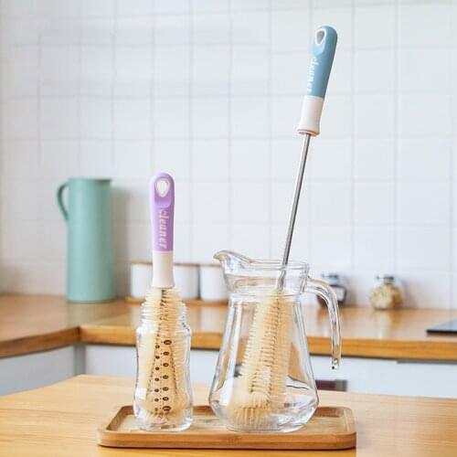 Kitchen Supplies Accessories Cleaning Brush Wooden Handle Bottle Cup Brush Wine Glass Cup Scrubber Washing Cleaning Brush Gadget