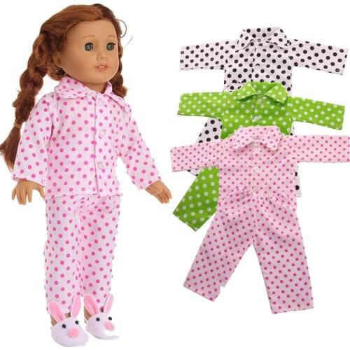 3 colors Pajamas Doll Clothes Fit 18 Inch Doll Our Generation for Chrid Christmas Gift