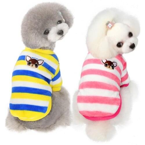 Lovely Dog Clothes Winter Warm Stripe Sweatshirt Puppy Cat Small Medium Dogs Puppy Yorkshire Outfit Pet Clothing Supplies
