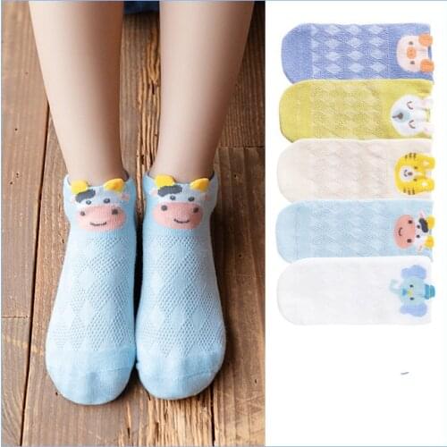 NEW Childrens Socks Spring and Autumn Thin Mesh Socks Cute Cartoon Boys and Girls Baby Socks Childrens Boat Socks Wholesale