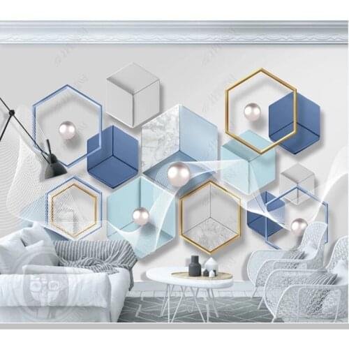 Papel de parede 3d stereo geometric marble mosaic modern wallpaper mural,living room tv walll bedroom wall papers home decor