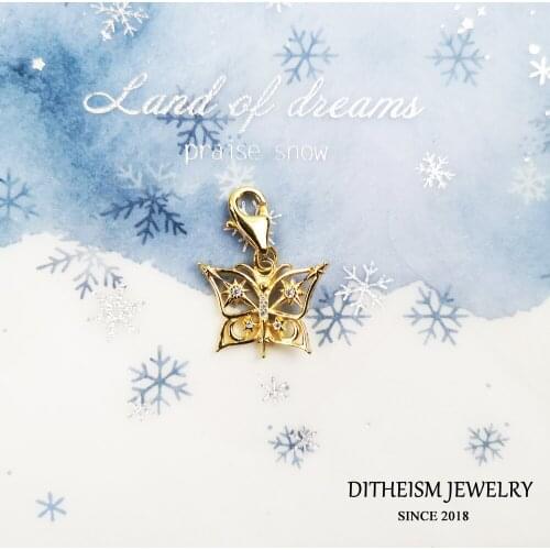 925 Sterling Silver Charm Pendant Butterfly Gold Fit Bracelet Necklace 2021 New Trendy Fine Jewelry Lucky Jewelry Gift for Women