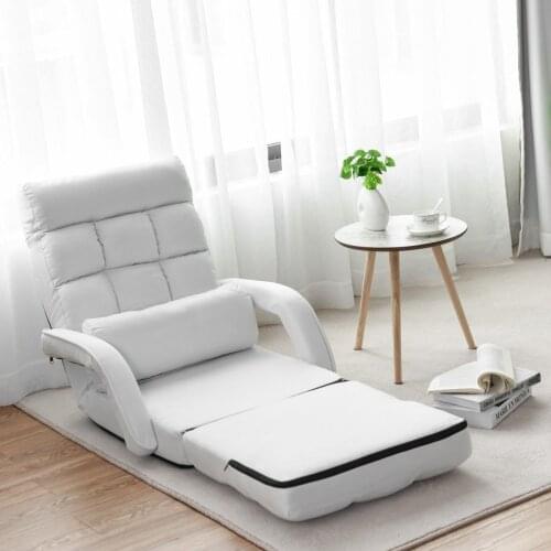 Lazy Sofa single Multifunctional Lounger Armchair with pad Folding Bed for Bedroom Living Room Balcony 67 x 65 x 72 cm