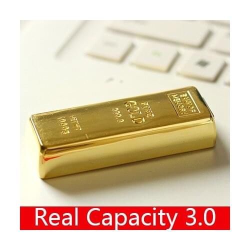 Luxury Gold Bar Pen Drive 2TB 1TB Usb Flash Drive 64GB 128GB 16GB 32GB Pendrive 3.0 Real Capacity Memory Stick Disk On Key Gift