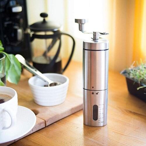 Manual Coffee Grinder Hand Conical Coffee Bean Grinder With Ceramic Mechanism By Flafster Kitchen Portable Stainless Steel