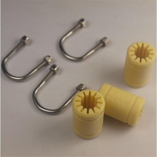 Stainless steel U-bolts +LM8UU bearings/ RJMP 01-08 plastic bearing for Prusa i3 MK2 Prusa rework Hephestos 3D printer upgrade