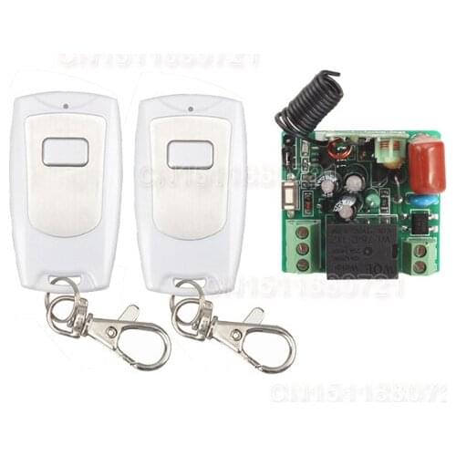 Smart switch 1Channel Wireless Relay 220V Remote Control Light Switch RF Mini Receiver With 2pcs Transmitter