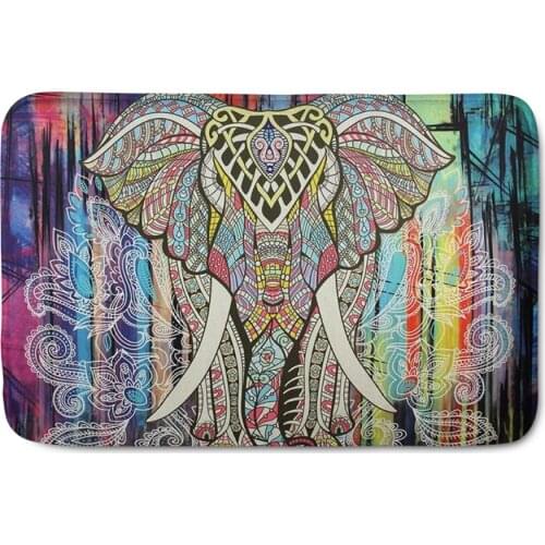 Upetstory Mandala Elephant Printed Bathroom Door Mat Floor Entry Funny Welcome Mats for Front Door Flannel tapis de bain felpudo
