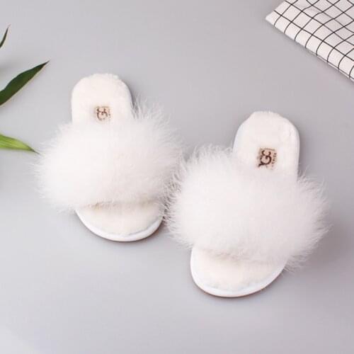 Spring Summer Women Home Plush Slippers With Fur Ladies Indoor Floor Bedroom zapatos de mujer Flat Shoes Free Shipping
