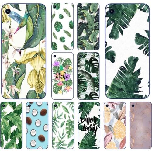 06AS Green Leaf Soft Silicone Tpu Cover phone Case for Huawei Honor 8A 8S 9A 20 Prime 10i 20i Lite case