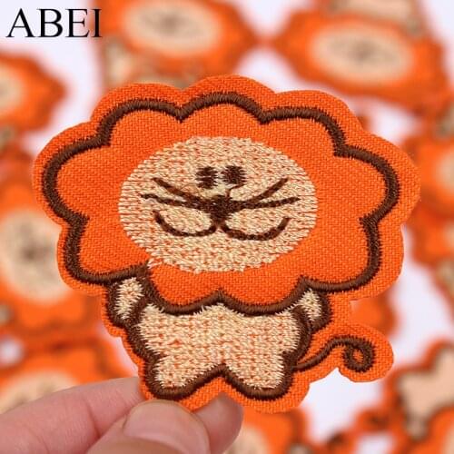 10pcs/lot Cartoon Lion Patches for Baby Kids Clothes Iron On Appliques DIY Handamde Patchwork Jeans Garments Coats Jeans Sticker