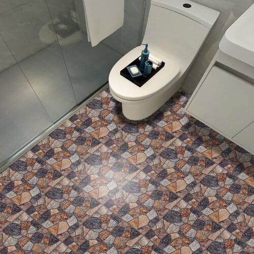 10pcs Cobblestone Pattern Frosted Tile Floor Wall Stickers Bathroom Stairs Wallpaper Peel & Stick Waterproof Art Wall Decals