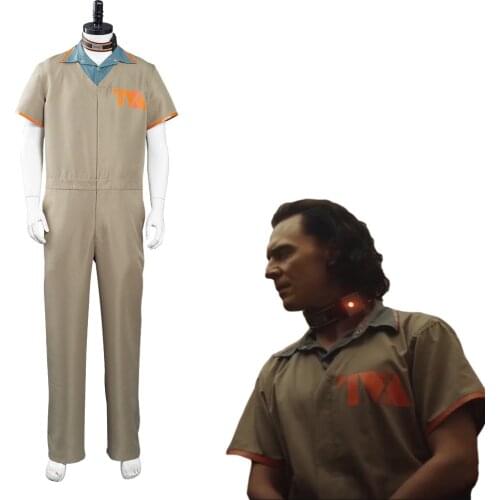 2021 TV Loki Cosplay Costume Loki Prison Jumpsuit Outfits Halloween Carnival Clothing