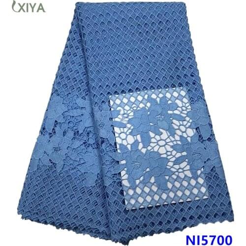 African Lace Fabric Sky Blue Nigerian Net Lace Fabric High Quality Milk Silk Laces Fabrics for Wedding Party Dress NI5700