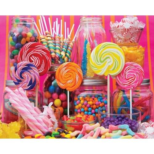 JMINE Div 5D Sweet Candy Full Diamond Painting cross stitch kits art High Quality food 3D paint by diamonds