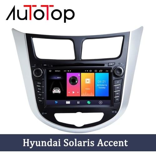 AUTOTOP 2 Din Android 10.0 Car Monitor GPS Navigation For Hyundai Solaris Accent i25 2010-2016 Multimedia Player Radio Stereo BT