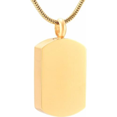 Dog Tag Square Urn Funeral Urn Casket Memorial Cremation Urn Pendant Necklace For Pet/Family Loss Memorial Funeral Jewelry