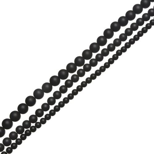 Black Frosted Agate Stone Beads Size For 6/8/10/12mm Different Size For Fashion jewelry Accessories 16inch H742
