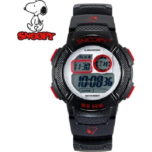 SNOOPY Children Military 50m Waterproof Wristwatch DIGITAL Boys Quartz Clock Student Sport Watch Relogios Masculino KIDS Shock