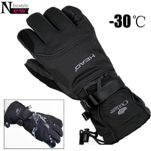 Fleece Snowboard Gloves 2019 Ski Mens Gloves Snowmobile Motorcycle Riding Winter Gloves Windproof Waterproof Unisex Snow Gloves