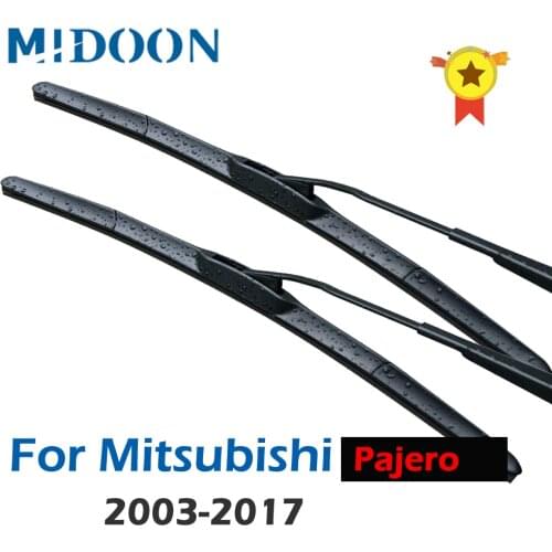 MIDOON Hybrid Wiper Blades for Mitsubishi Pajero Fit Hook Arms Model Year From 2000 to 2015 2001 2002 2003 2004 2005 2006 2007