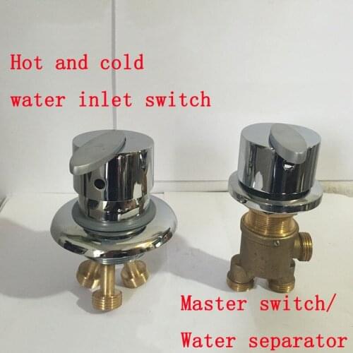 Cold and hot water master switch/separator, 1 Inlet 2 outlet bathtub valve faucet,Shower room mixing valve chrome plated