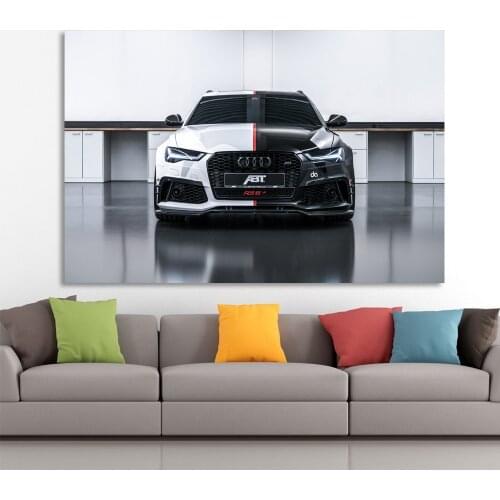 Paintings For Home Decor Supercar Audis RS6 Black and white Vehicle Picture Canvas Posters Wall Print Art