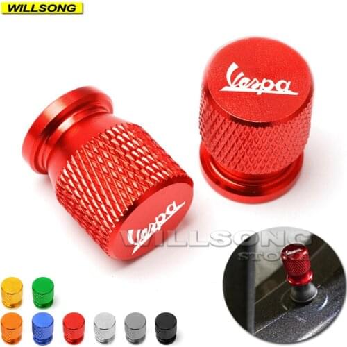 Wheel Tire Tyre Valve Air Port Stem Cover Cap Plug For Piaggio VESPA Sprint Primara Scooter GTS 300 Motorcycle Accessories LOGO