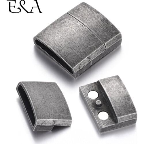 Stainless Steel Magnetic Clasp Flat Hole 18*4mm Leather Cord Clasps Lividity Magnet Buckle DIY Jewelry Making Bracelet Findings