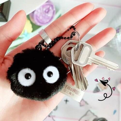 Cute My Neighbor Totoro Keychain Spirited Away Fairy dust Keyrings fit Bag Charms Purse Accessory for Miyazaki Hayao Comic Fans