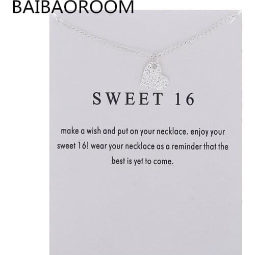12pcs Fashion Jewelry Sweet 16 Heart Love Necklace Pendant Accessories Women Gifts