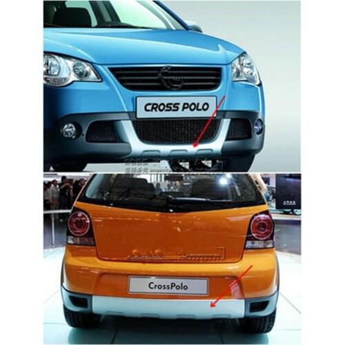 Original factory ABS Front+Rear Bumper Diffuser,Auto Car rear lip with chrome line For Volkswagen CROSS POLO Hatchback 2007-2010