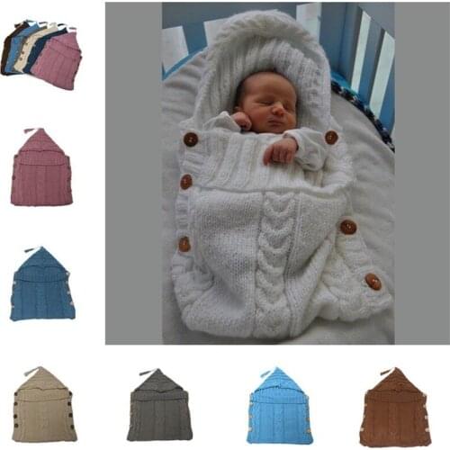 Autumn and Winter Baby Knitted Woolen Button Sleeping Bag Stroller Sleeping Bag
