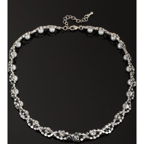 YFJEWE Luxury New gem pearl the bride necklace women limited edition Simulation Pearl Silver Plated necklaces & pendants #N157