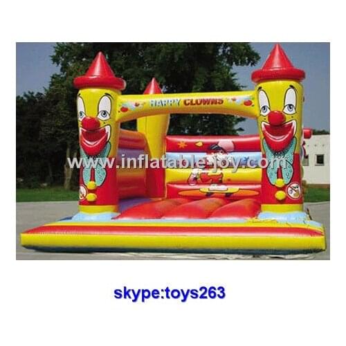 Happy clowns inflatable bouncer jumper clown theme inflatable castle bouncer for kids, portable horse bouncer