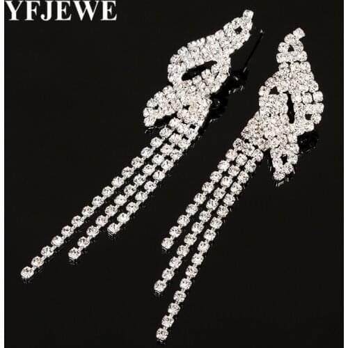 2017 New Fashion Bride Wedding Drop Earring Crystal Type of Womens Exaggerated Earrings Luxurious Rhinestoe Jewelry E411 YFJEWE